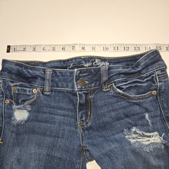 American Eagle Artist Jeans 4 L 29 X 34 Medium Wash 7952 Boot Cut Womens Stretch - Picture 4 of 11